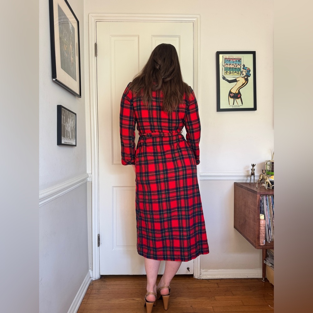 70s Vintage Pendleton Red Wool Robe Sz M - Picture 3 of 12